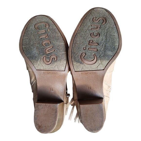 Festival Fringe Ankle Booties Leah beige zip 7.5M CIRCUS by SAM EDELMAN Boots - Picture 8 of 15